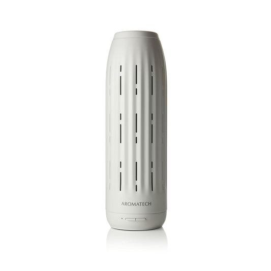AromaTech Ambience Scent Diffuser – Waterless Cold-Air Diffuser for Essential Oils, Bluetooth App Control, Up to 1000 Sq Ft, Home, Hotel & Spa – White Stone