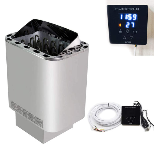 Electric Sauna Heater 3-9kW, 30-110°C, Overheat Protection, Wet & Dry Sauna Stove, Home Sauna Essential, Compact Design, Efficient Heating, Wellness Spa Experience
