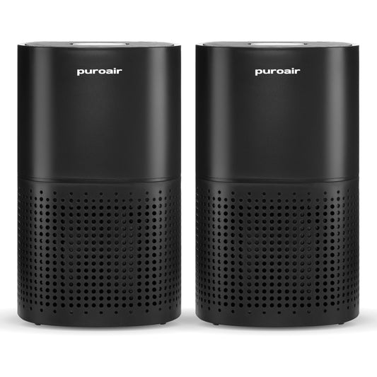 PuroAir 240 HEPA Air Purifiers for Home Pets Air Cleaner up to 1,000 Ft² - HEPA Filter + CarbonTech up to 500X Stronger - Cleans Air Fast - Auto, Sleep Modes Air Purifiers for Bedroom, Office (2PK)